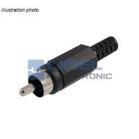 Cinch RCA Zástrčka čierna PVC na kábel